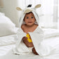 Gerber Baby 4 Piece Animal Character Hooded Towel And Washcloth Set, Grey Zebra, One Size