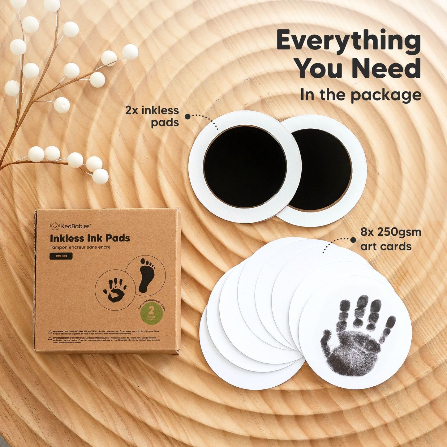 2-Pack Round Inkless Hand And Footprint Kit - Ink Pad For Baby Hand And Footprints - Dog Paw Print Kit,Dog Nose Print Kit - Baby