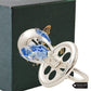 Matahi Silver Plated Crystal Studded Pacifier Ornament With Blue Crystals Baby'S First Christmas Holiday Ornament And Hanging Pe