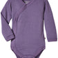Babysoy Organic Long Sleeve Modern Solid Kimono Bodysuit/Onesie,Wineberry,3-6 Months