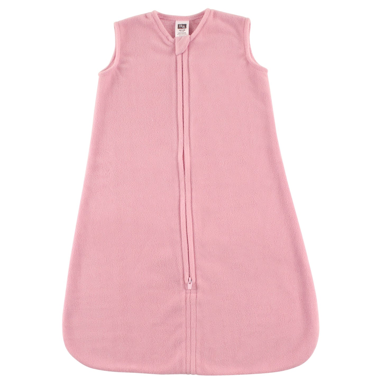 Hudson Baby Unisex Baby Plush Sleeping Bag, Sack, Blanket, Solid Light Pink Fleece, 6-12 Months