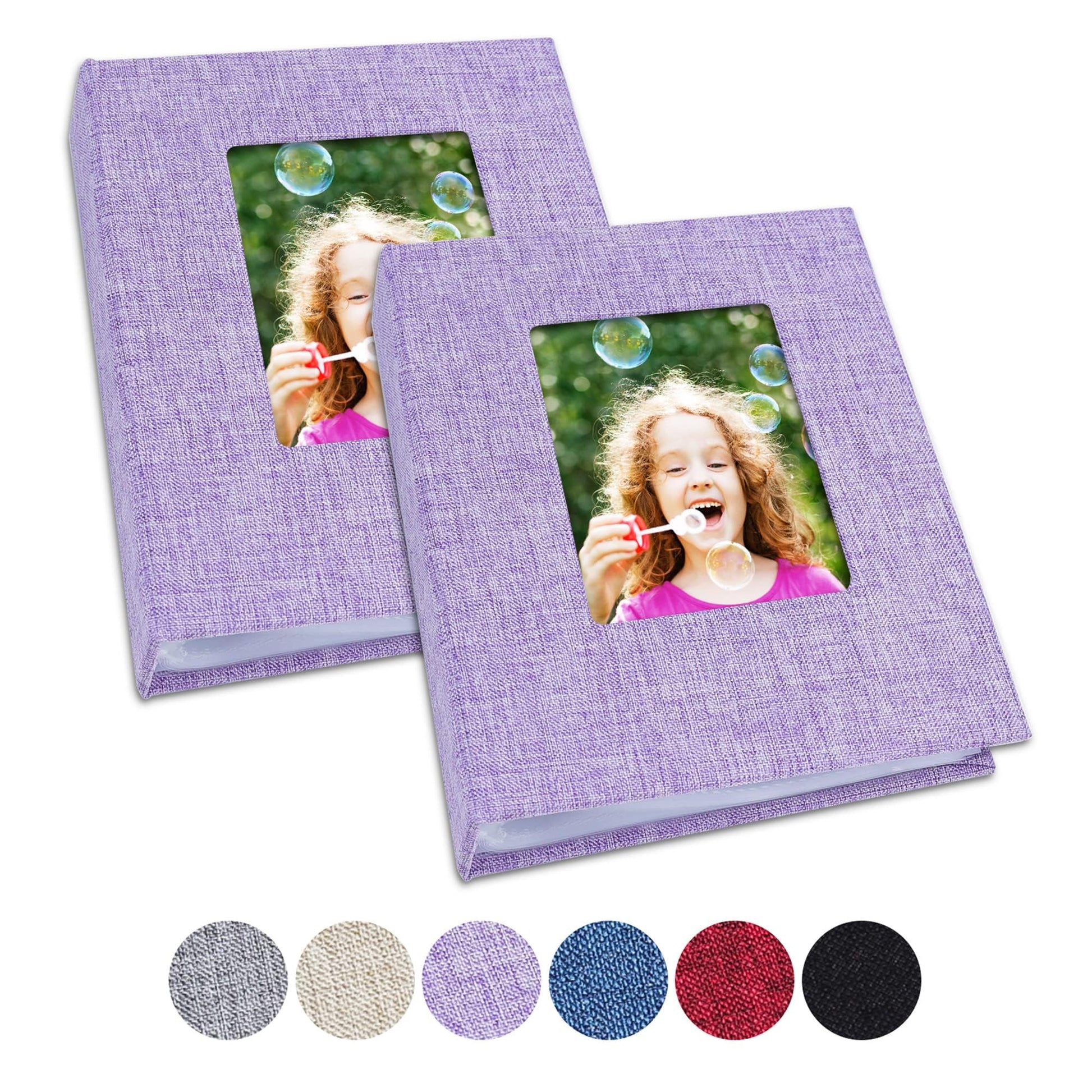Vienrose Small Photo Album 4X6 Photos, 2 Pack Linen Cover Mini Photo Book, 26-Page Holds 52 Pictures, Artwork Or Postcards Stora