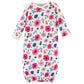 Touched by Nature Unisex Baby Organic Cotton Gowns, Garden Floral, Preemie/Newborn