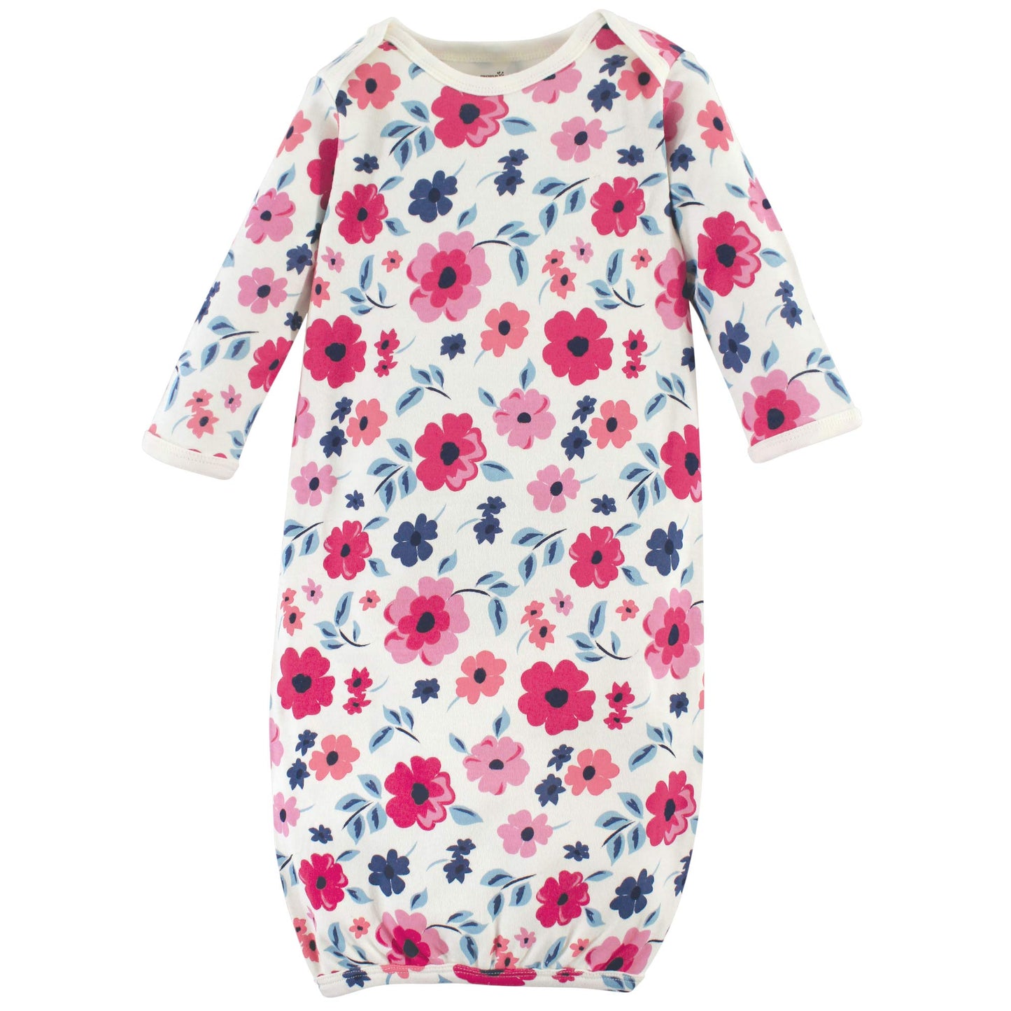 Touched by Nature Unisex Baby Organic Cotton Gowns, Garden Floral, Preemie/Newborn