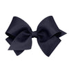 Wee Ones Girls' Classic Grosgrain Hair Bows On A Weestay No-Slip Hair Clip, Handmade, Small Sized Bow, Navy