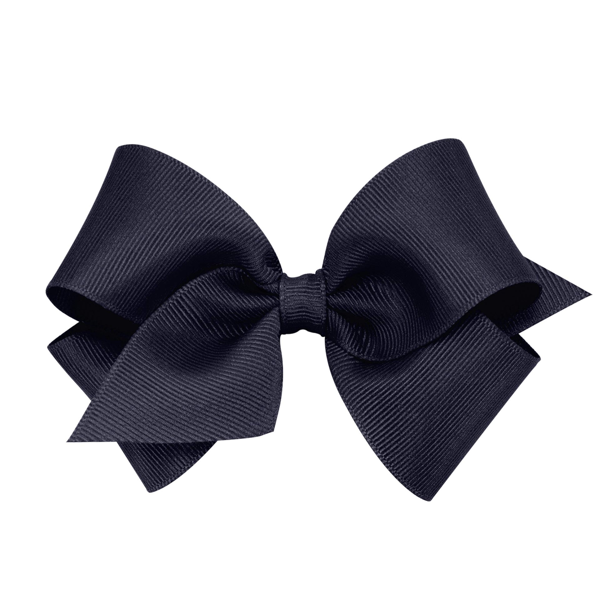 Wee Ones Girls' Classic Grosgrain Hair Bows On A Weestay No-Slip Hair Clip, Handmade, Small Sized Bow, Navy
