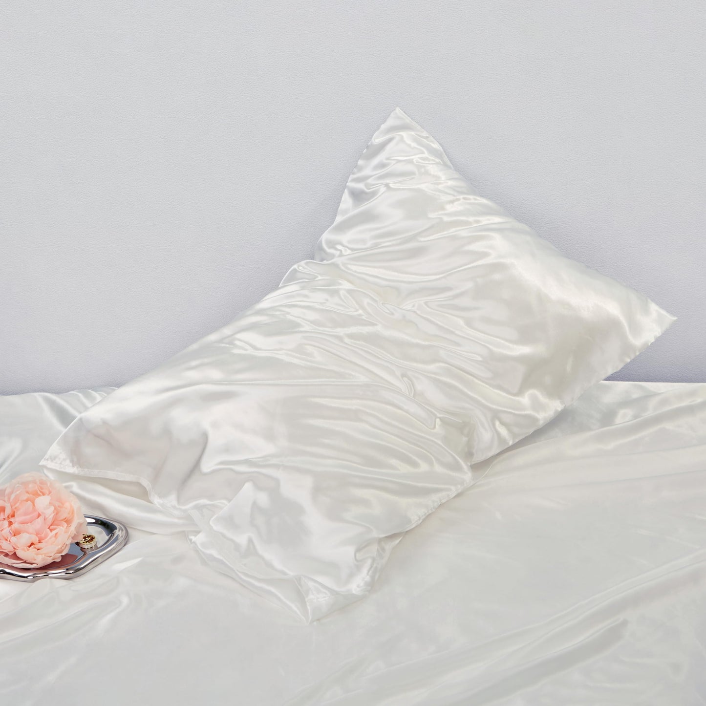 Small Pillow Cases 2 Pack Mini Pillow Cases 14X20 Breathable Silky Soft Toddler Pillow Cover Satin White Travel Size Pillow Case