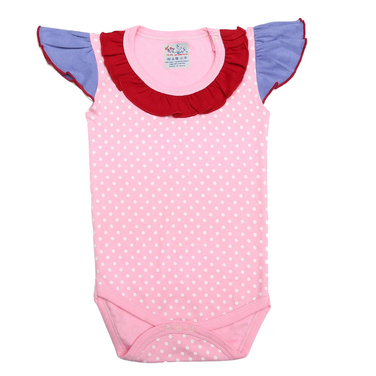 Kaboos Pink Colour Style Bodysuit For Girls (Newborn)