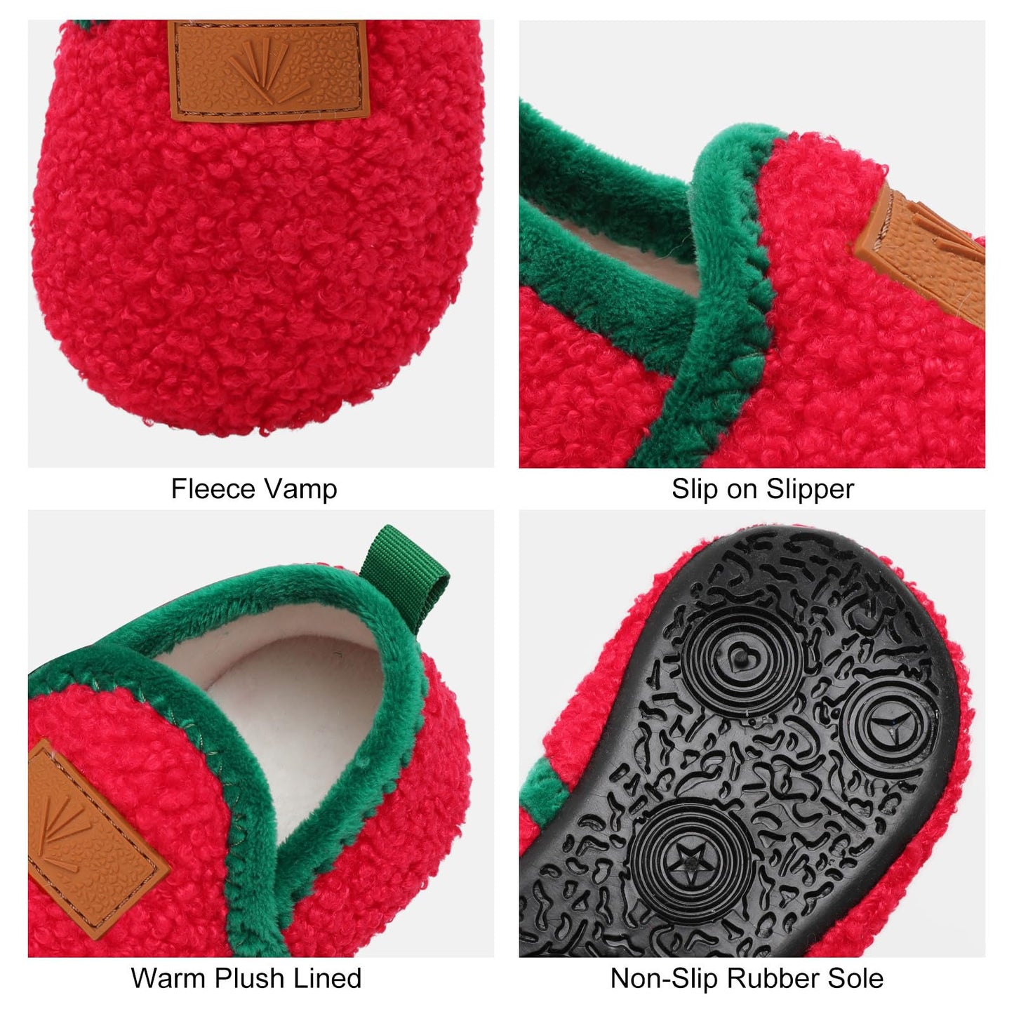 Lisdwde Kids Toddler Slippers Socks Artificial Woolen Slippers For Boys Girls Baby With Non-Slip Rubber Sole Lightweight Slip-On