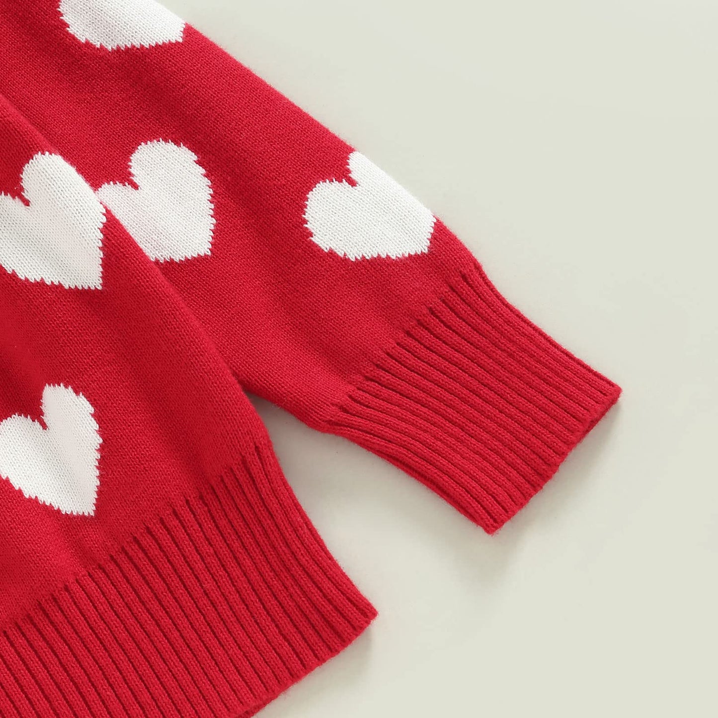 Toddler Baby Girl Love Heart Pullover Sweater Long Sleeve Knit Sweater Shirts Valentines Day Spring Clothes (Love Heart Sweater-