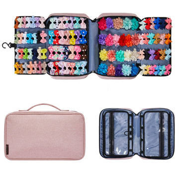 Huhynn Hair Accessories Organizer For Girls, Hair Accessories Storage Bag, Hair Bow Storage Organaizer For Girls With Multi-Comp