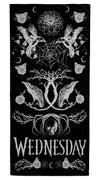 Jay Franco Wednesday Addams Bath Pool Beach Towel - Skull & Ravens Super Soft & Absorbent 100% Cotton Towel, Measures 28 X 58