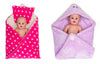CTMKIDS Baby Wrap with Cushion Cap for Kids 74x84 cm  Pink & Single Baby Wrap with Cap for Kids 74x74 cm  Lavender