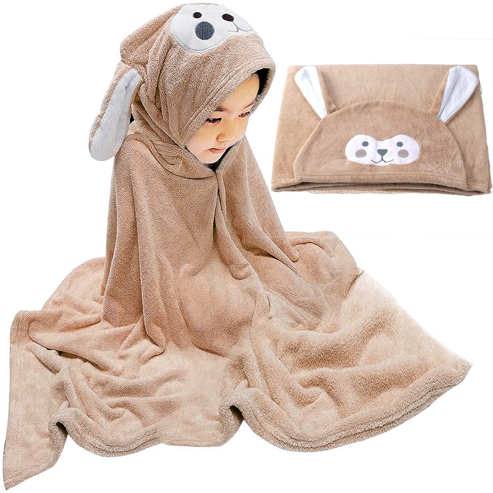 Visen Premium Hooded Towel For Kids,-28   55 Inch Large Size Kids Bath Towel,Ultra Soft Hooded Towel Wrap For Boys Girls, Highly