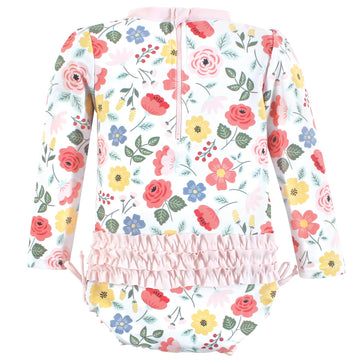 Hudson Baby Baby Girl'S Toddler Swimsuit, Modern Botanical