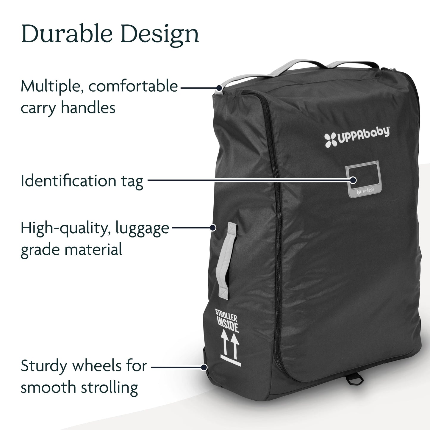 Uppababy Travel Bag For Vista And Cruz Strollers - Includes Travelsafe Program Coverage, Inner Wheel Bag And Storage Pocket - Sm