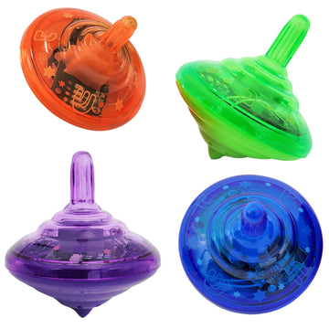 Hanukkah Musical Light-Up Dreidel Spinning Tops Set, Plays 2 Classic Hanukkah Songs, Assorted Colors (12-Pack)