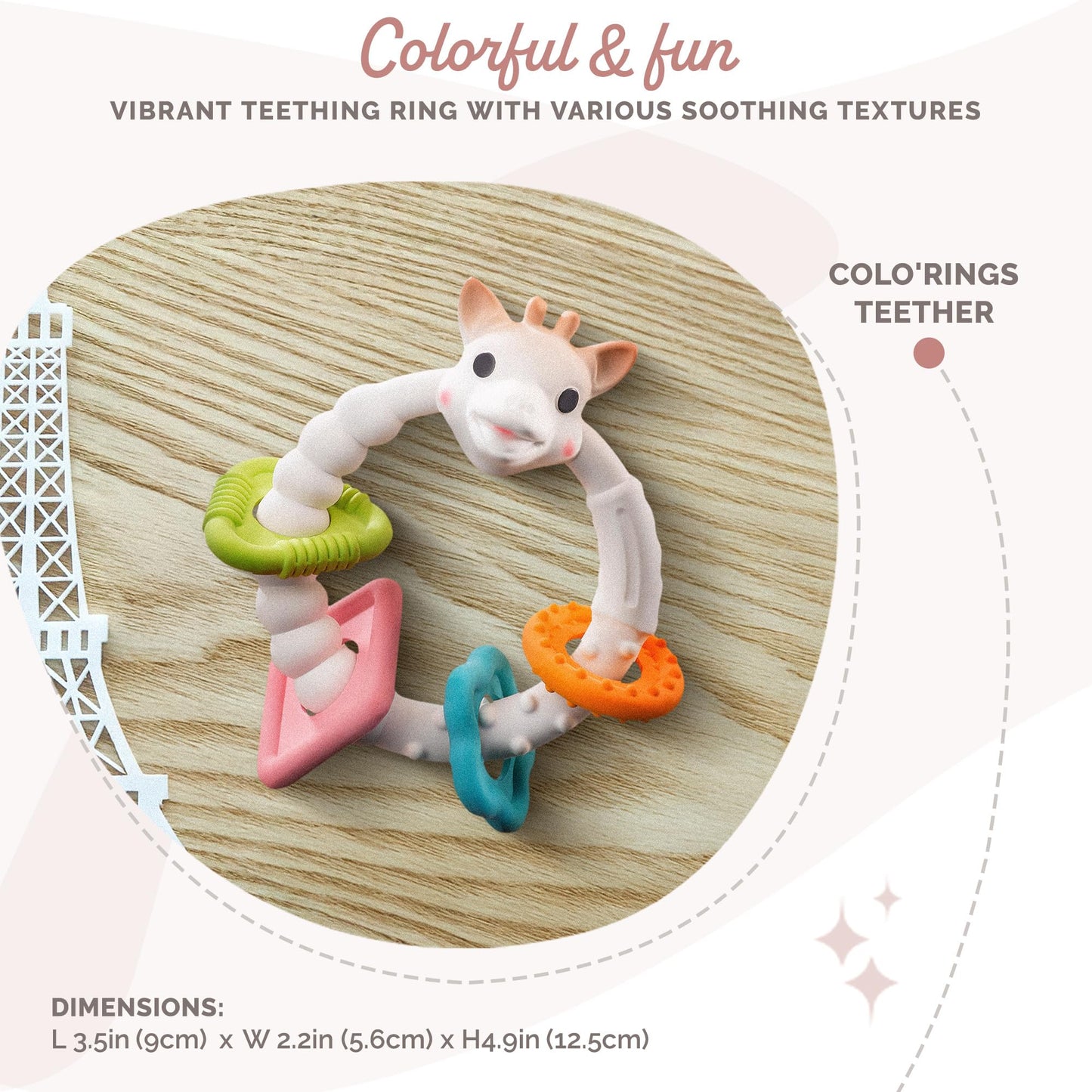 Sophie la girafe | Colorings Teether | Light & Easy to Grasp | Awaken All 5 Senses