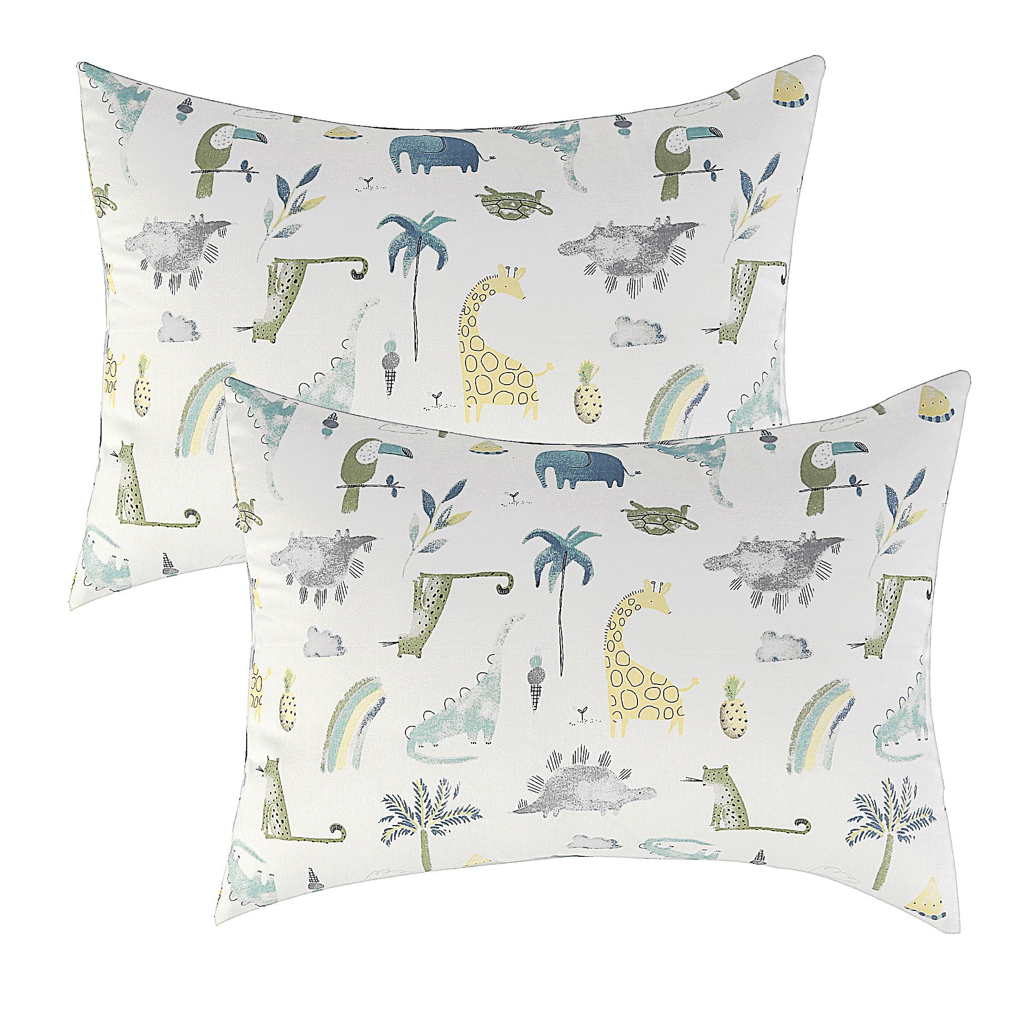 Ibrafashion Kids Toddler Pillowcases Set 100% Cotton 14X19 Jungle Animals Envelo WBCBBB0C1H8WTBD