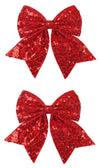 ZOONAI Glitter Hair Clips, Sequins Hair Bows Alligator Clips Hair Accessories Infant Toddler Girls Hairpin Headwear - Set of 2 (