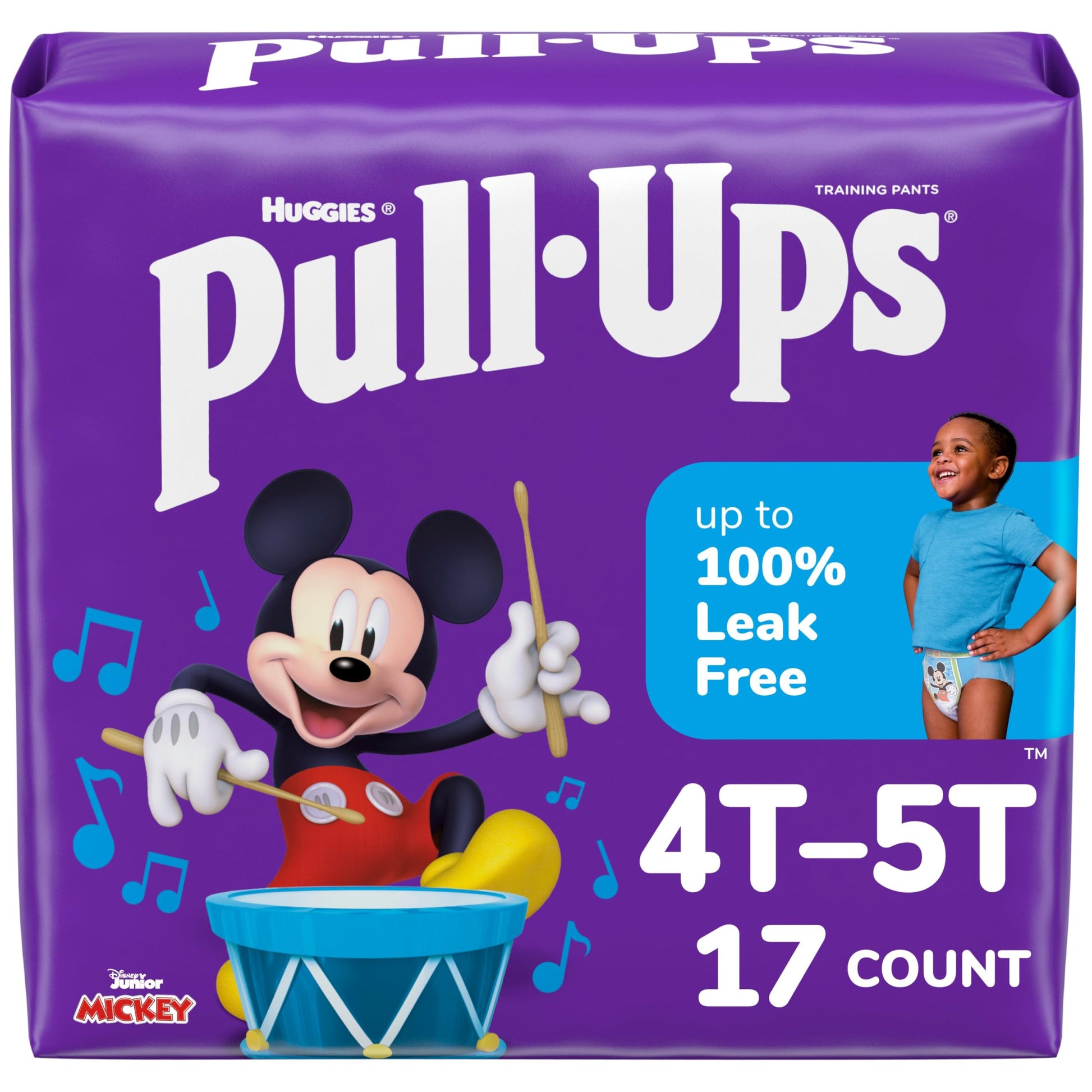 Pull-Ups Boys' Potty Training Pants, Size 4T-5T Training Underwear (38-50 Lbs), 17 Count