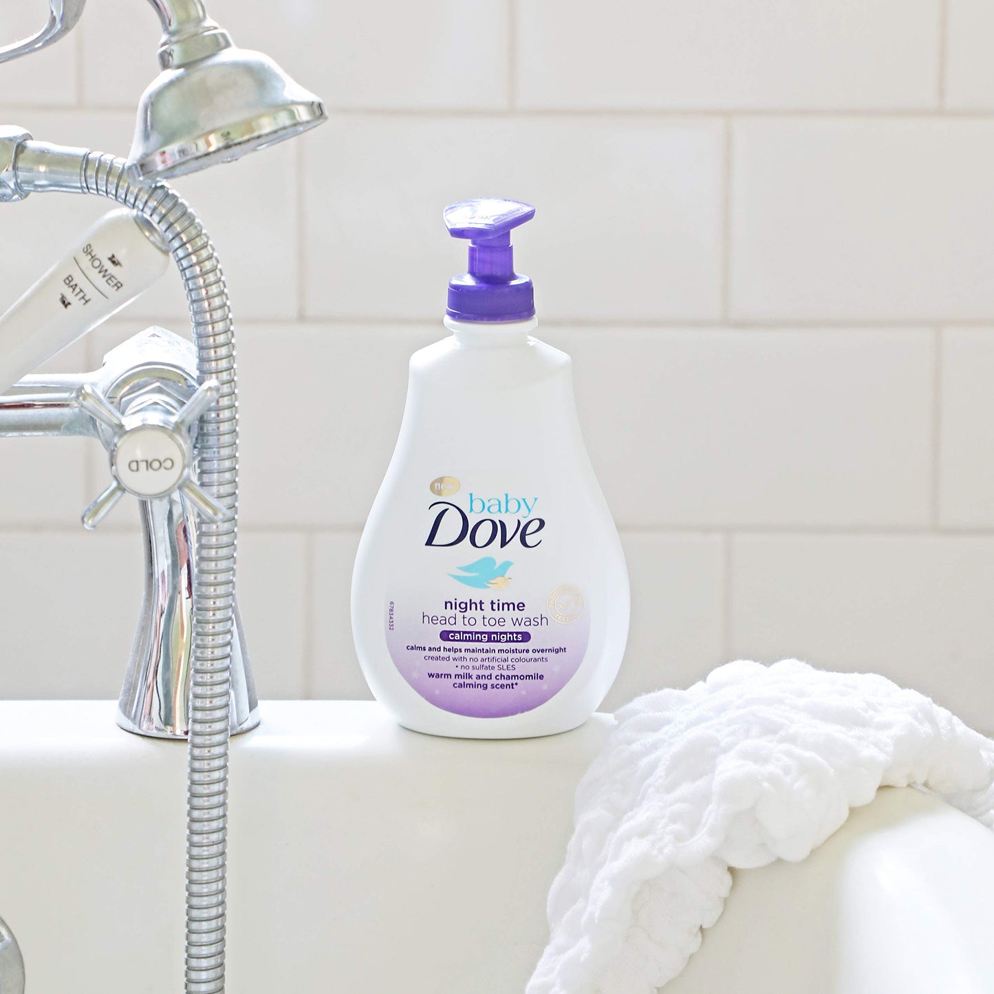Baby Dove Calming Moisture Sensitive Skin Night Time Wash, 3 Pack Hypoallergenic And Tear-Free Bath Wash, Scented, Suitable For