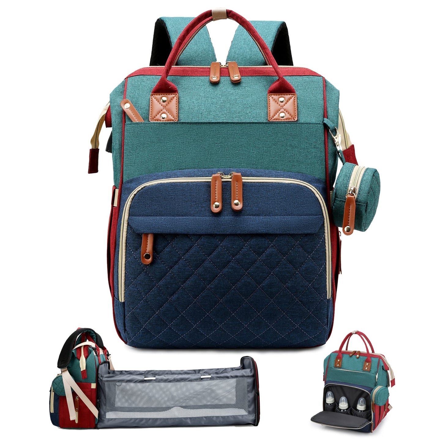 SALIFA Diaper Bag Backpack with Changing Station, Baby Diaper Backpack Bag, Large Diaper Bag, Waterproof Multi-Function Travel P