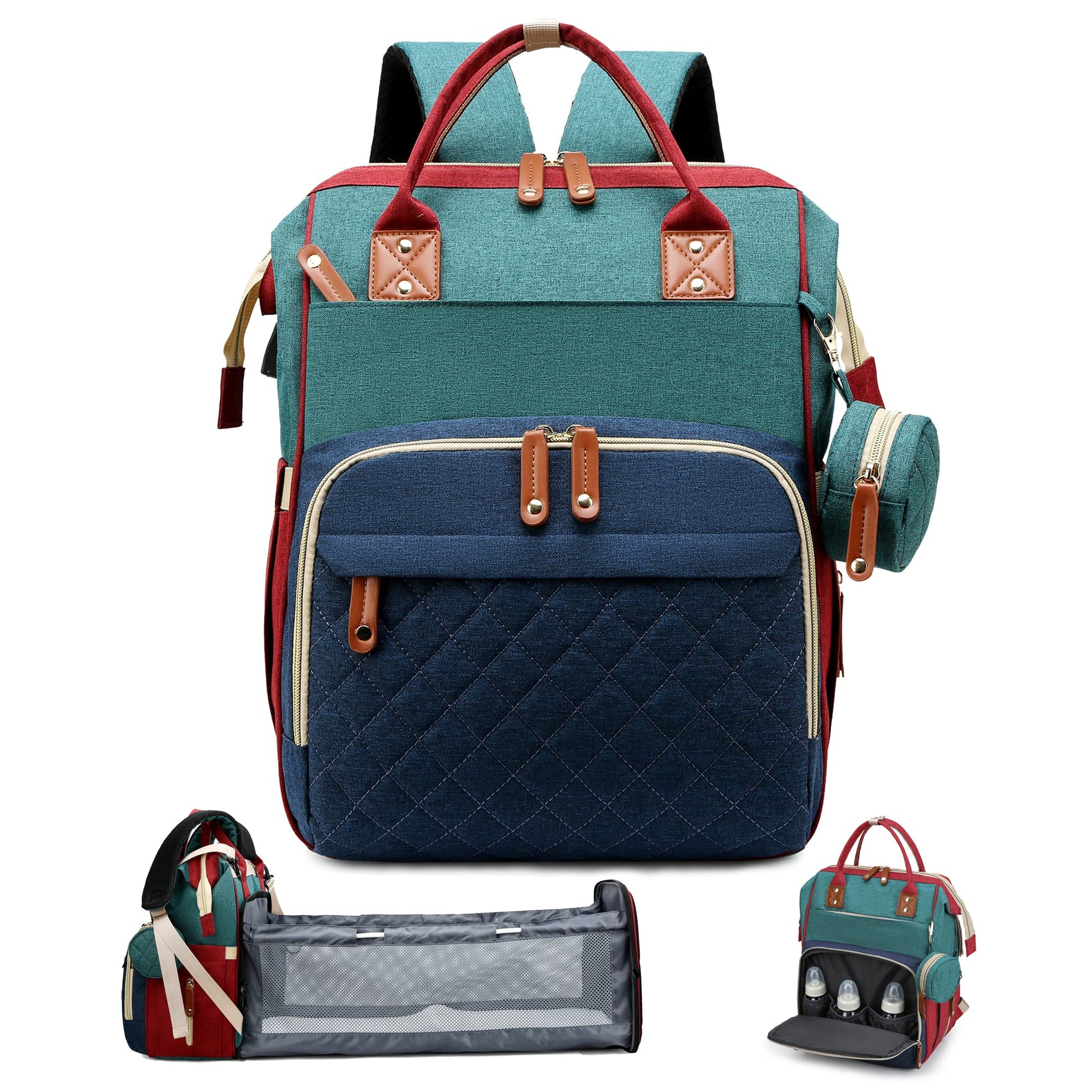SALIFA Diaper Bag Backpack with Changing Station, Baby Diaper Backpack Bag, Large Diaper Bag, Waterproof Multi-Function Travel P