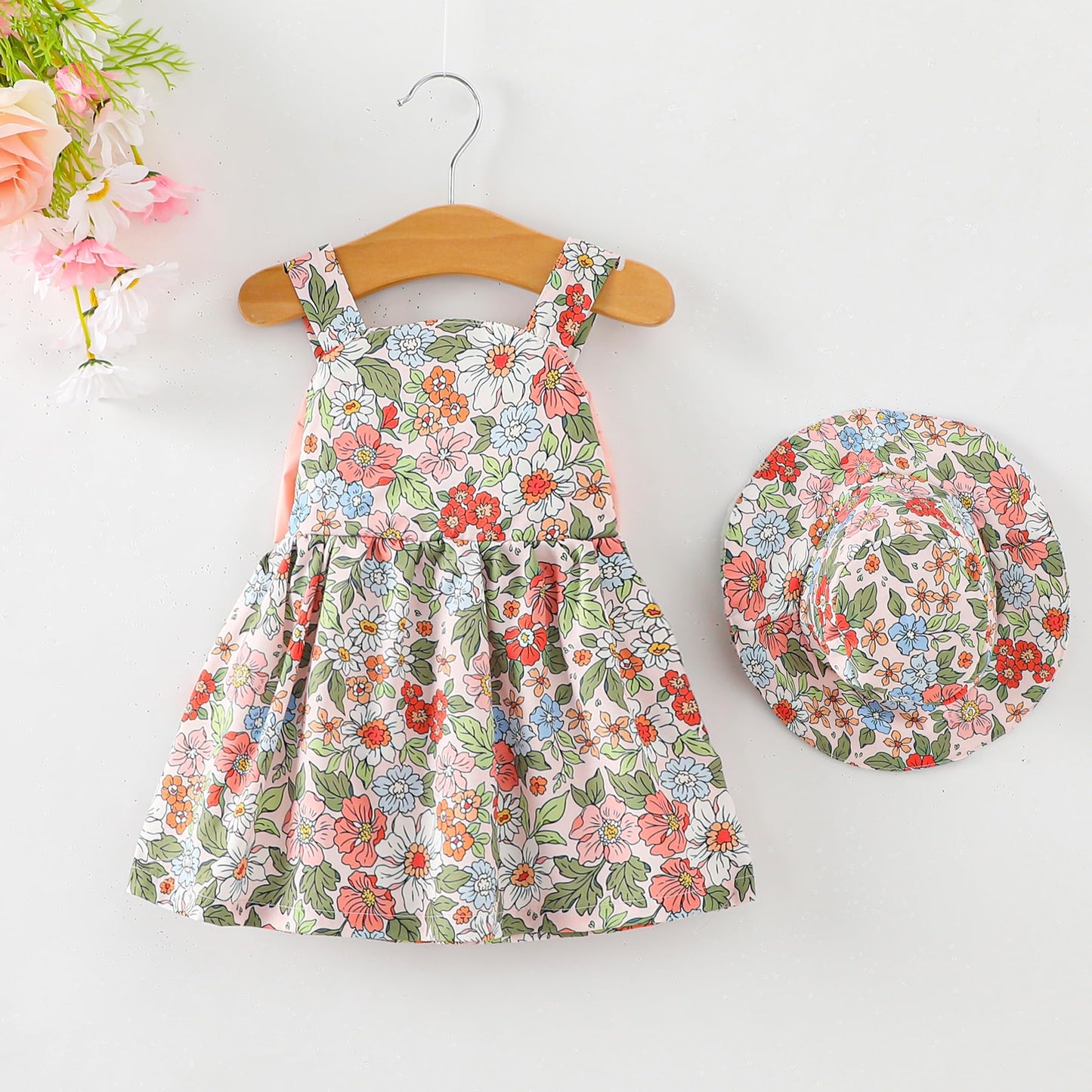 Infant Baby Girl Dress Toddler Girl Clothes Halter Backless Sleeveless Flower Sundress Summer Dresses For Girl 6-12M