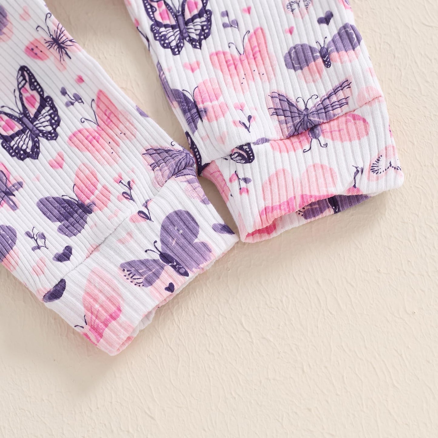 Kupretty Toddler Baby Girl Valentines Day Outfits Heart Waffle Knit Sweatshirts And Pants Set Fall Winter Spring Clothes (Purple