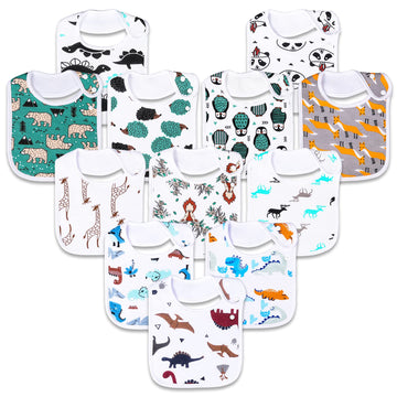 Baby Bibs Super Soft And Absorbent 100% Organic Cotton Baby Bandana Drool Bibs Set For Boys Girls Newborn Unisex 3-24 Months 12