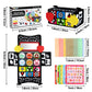 Dr.Rapeti Tummy Time Mirror Toy Tissue Box Toy 3in1 Baby Toy Black and White High Contrast Double-Sided Foldable Sensory Montess