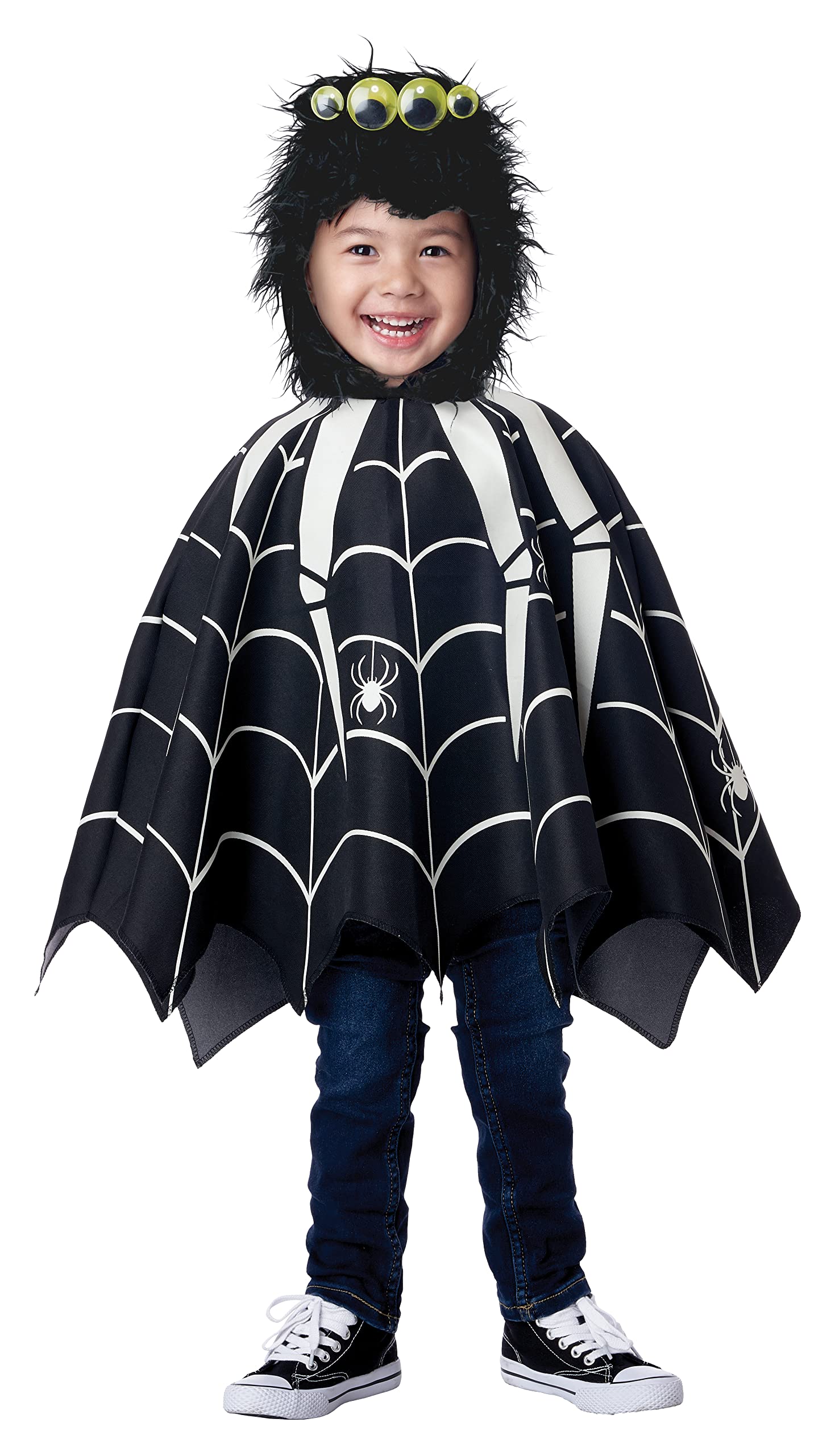 California Costumes Glow In The Dark Spider Poncho Toddler Halloween Costume, Black