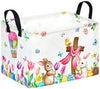 VAIVUSTO Easter Storage Basket Easter Bunny Storage Bin Collapsible Nursery Hamper Clothes Box Book Shelf Basket Easter Bunny Eg