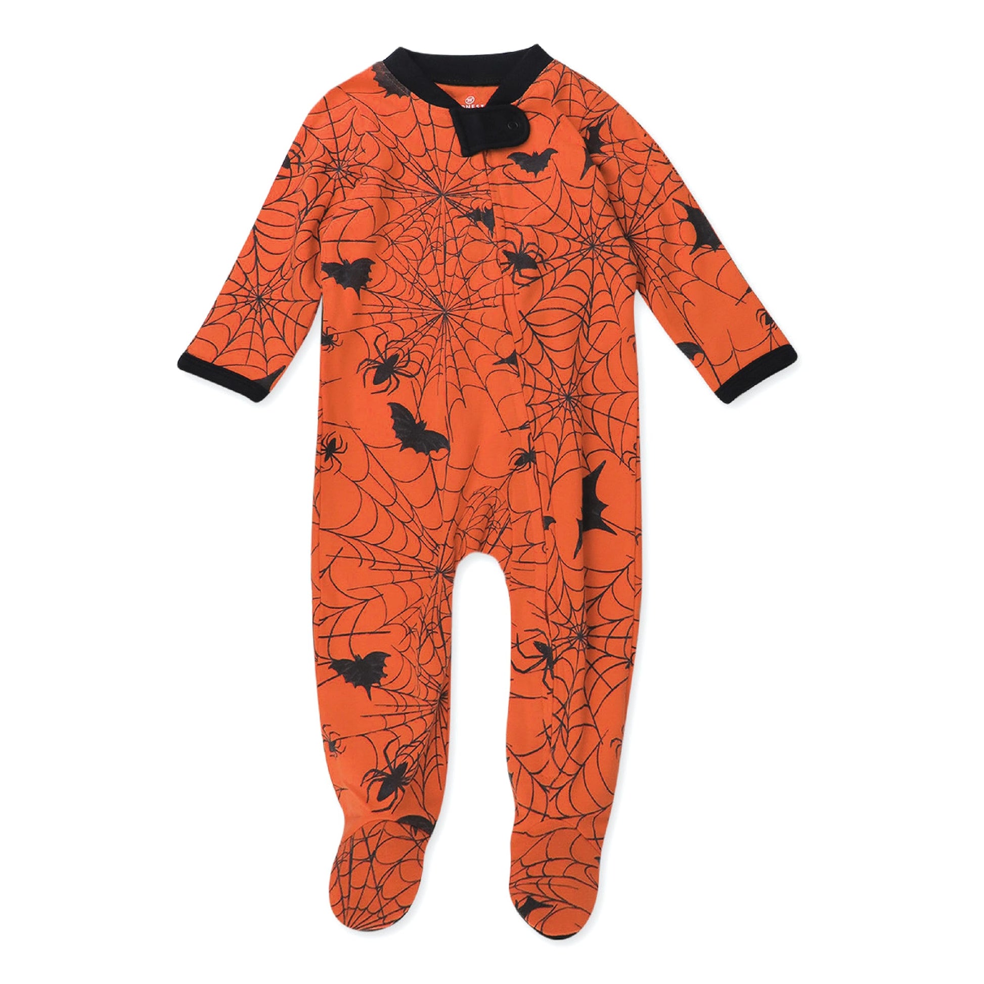 Honestbaby Sleep And Play Footed Pajamas One-Piece Sleeper Jumpsuit Zip-Front Pjs Organic Cotton For Baby Boys, Unisex, Batty, 3