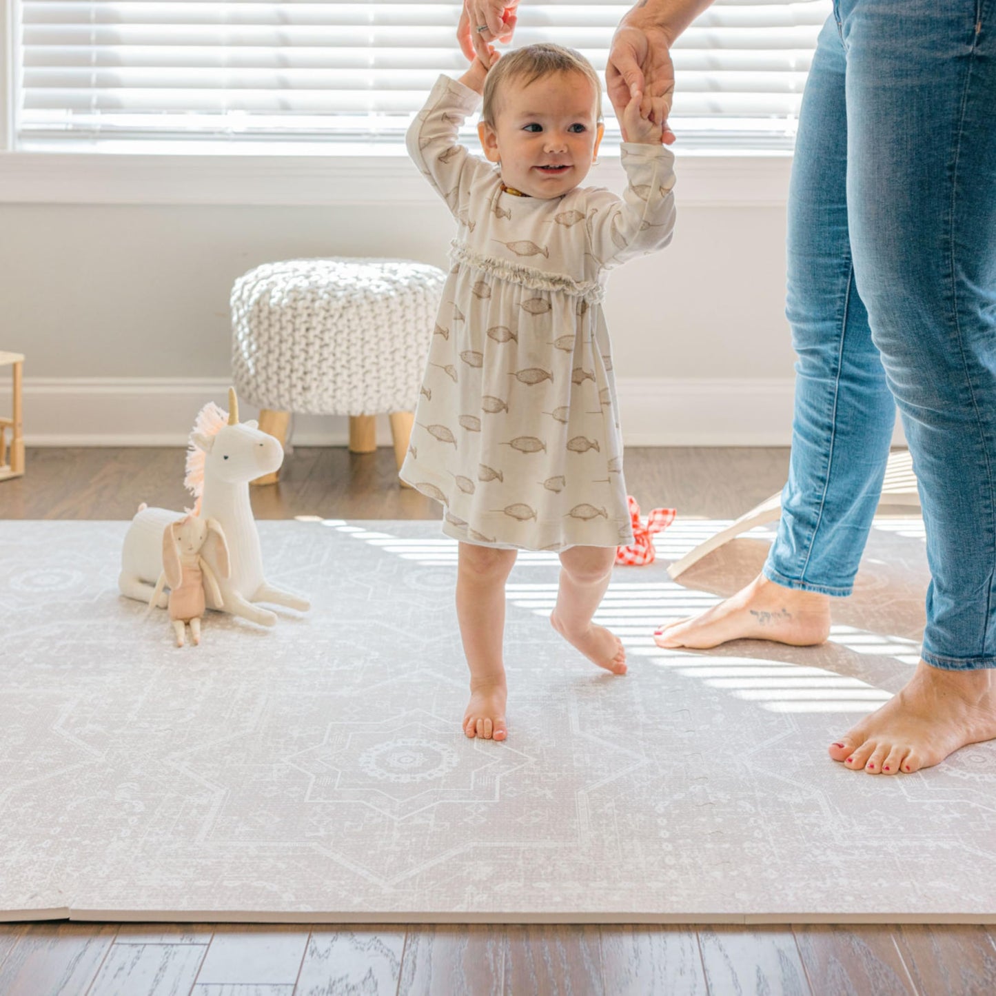 Little Landings Baby Play Mats For Floor - Layla (6X6Ft) - Premium Eva Foam Play Mat For Babies & Toddlers - Perfect For Tummy T