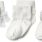 Jefferies Socks Baby Girls Eyelet Lace/Turn Cuff/Fancy Lace 3 Pack Socks, White, 12-24 Months Us