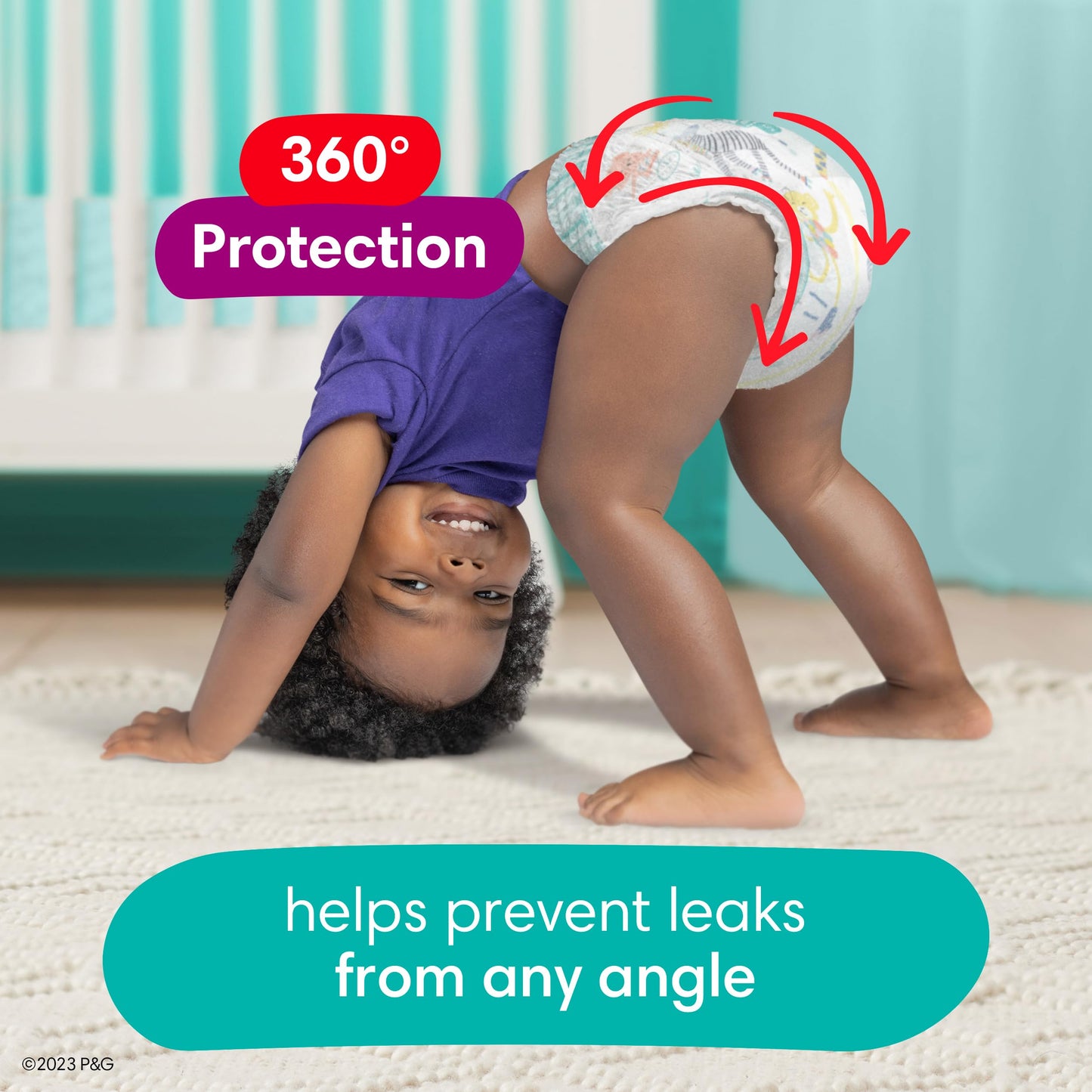 Pampers Cruisers 360 Pull-On Diapers, Size 7 (41+ Lbs), 17 Count, Babyproof Up To 100% Leakproof Diaper