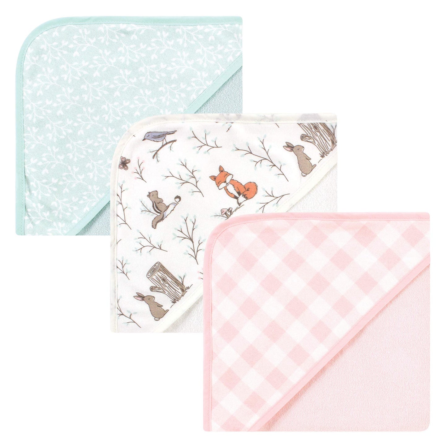 Hudson Baby Unisex Baby Cotton Rich Hooded Towels, Enchanted Forest, One Size