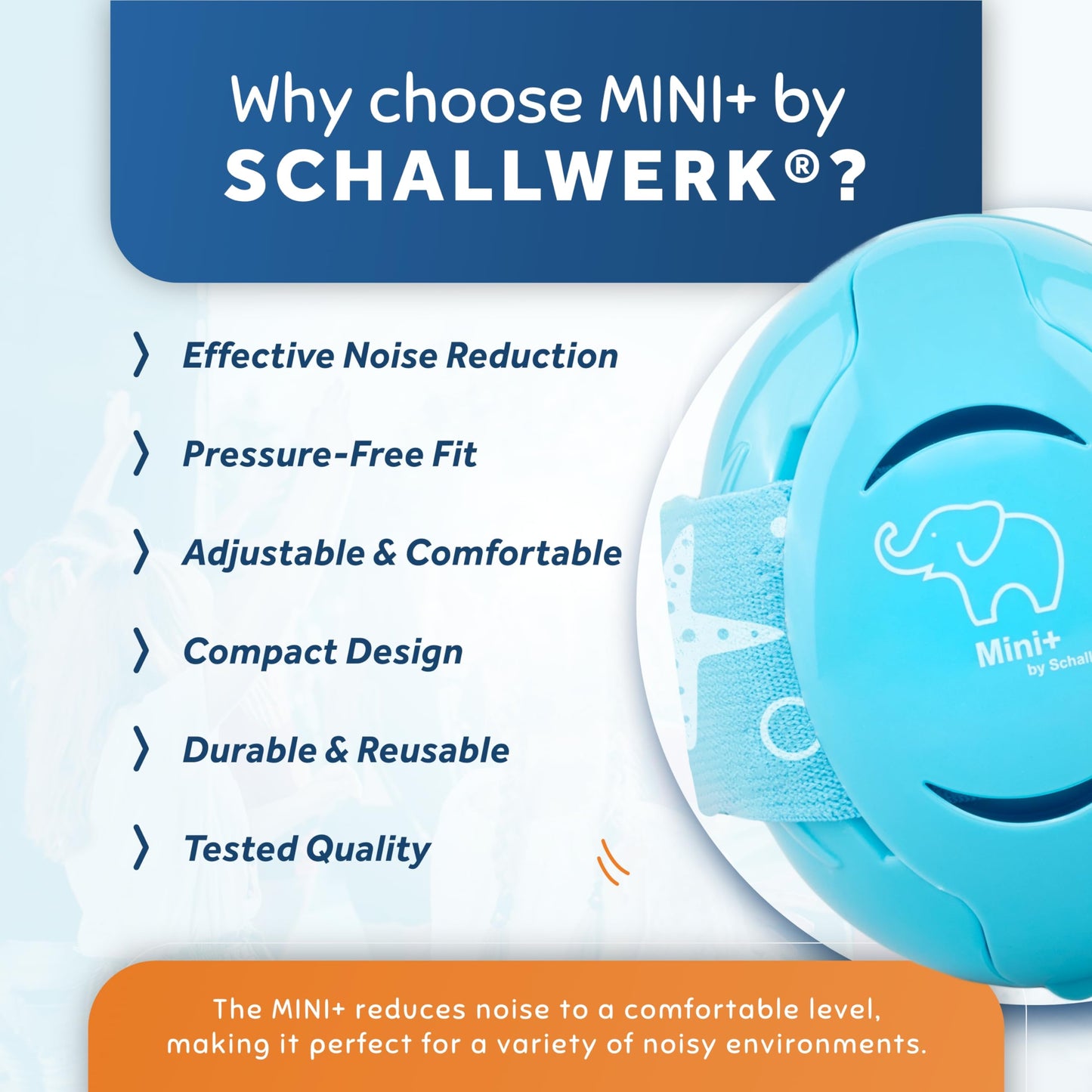 Schallwerk  Mini+ Baby Ear Muffs (Sky Blue) - Noise Protection For Babies, Infants, Toddlers - Ce & Ansi Certified - Kids Noise
