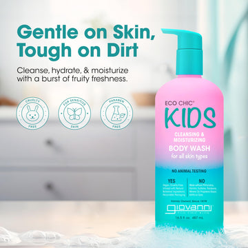 Giovanni Eco Chic Kids Cleansing & Moisturizing Body Wash - Kids Body Wash, Kids Body Wash Sensitive Skin, Kids Soap And Body Wa