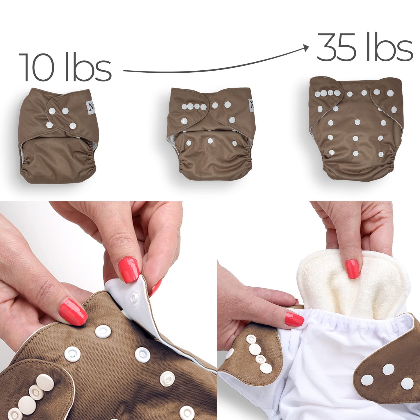 The Hollywood Hotel 4-Pack Cloth Pocket Diapers with 4 Inserts