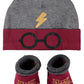 Harry Potter Baby Boys Cap And Bootie Set - Baby Gift Set With Hat And Socks For 0-12 Months (0-12Months)