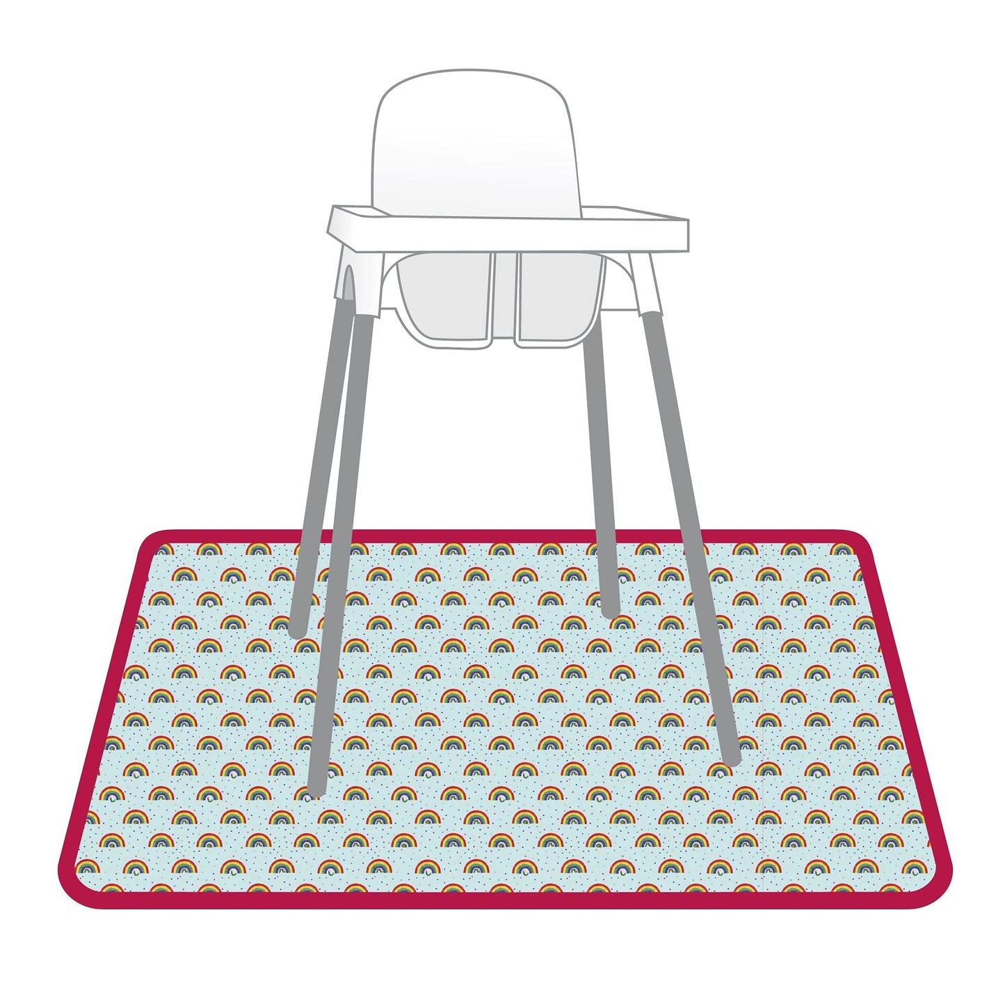 Bapronbaby Eric Carle Rainbow Caterpillar Splash Mat - Waterproof Catch-All For Under High Chairs, Floors, Tables, Playtime Or A