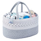 Clearworld Baby Diaper Caddy Organizer - 100% Cotton Rope Nursery Storage Bin for Changing Table and Car,Portable Diaper Caddy B