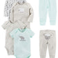 Simple Joys Kids 6 piece Little Character sets Sleepwear, Grey Lamb, 0-3 Months