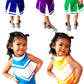 Total 2550 Little Girls' Cheerleader Cheerleading Outfit Uniform Costume Cosplay Violet/White (M / 5-8)