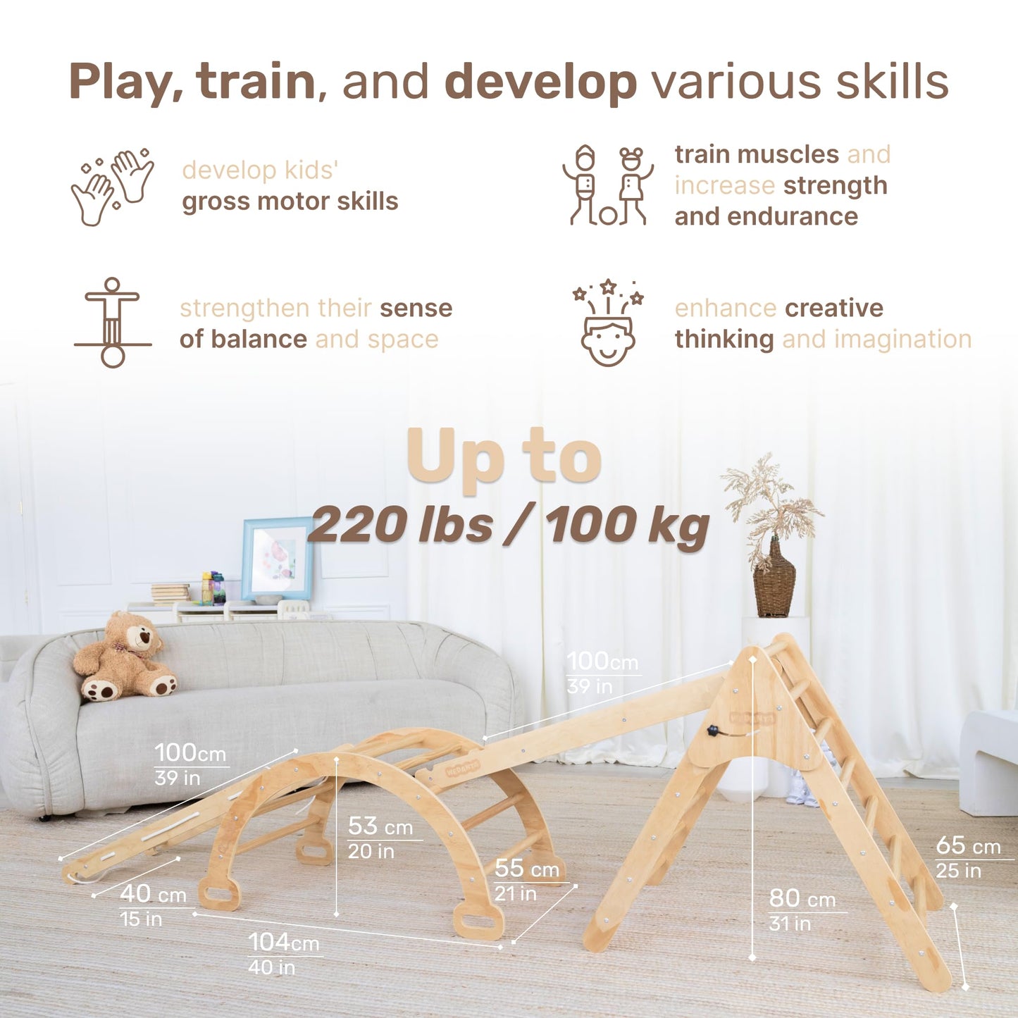 Indoor Playgroud Jungle Gym For Toddlers Slide,Climbing Toys For Toddlers Playset-Indoor Play Gym Swedish Ladder,Climbing Play S