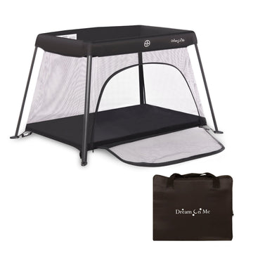 Dream On Me Travel Light Baby Playard with Zipper Access Door, Breathable Mesh Sides with Soft Comfortable Mattress, Easy Fold D