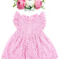 Bgfks Baby Girl Tutu Dress Elegant Lace Pom Pom Flutter Sleeve With Flower Headband Set(Pink,12 Months)
